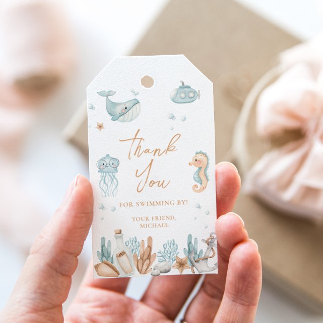 Etiqueta Para Presente Sob o Aniversário do Mar (Criador carregado)