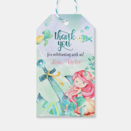 Etiqueta Para Presente Sob O Favor De Aniversário Da Sereia Do Mar