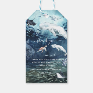 Etiqueta Para Presente Sob o mar Chá de fraldas Oceano Obrigado