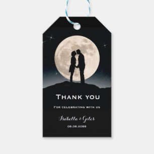 Etiqueta Para Presente Sobre a lua e o casamento da noite estrelado