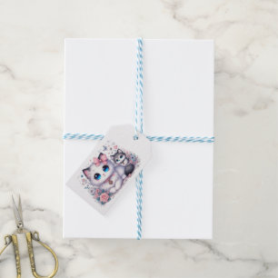 Etiqueta Para Presente Sobrecarga de gatinhos de cutena: Gato e cão de ol