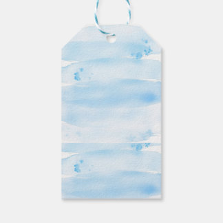 Etiqueta Para Presente Soft Blue Watercolor Brush