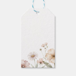 Etiqueta Para Presente Soft Wildflower Border Watercolor Background