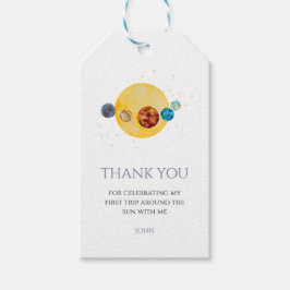 Etiqueta Para Presente Solar Primeira Viagem ao redor do obrigado do Sol 