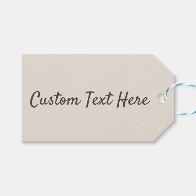 Etiqueta Para Presente Sombra Natural de Cerca de Marfim Sólida (Frente (horizontal))