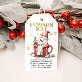 Etiqueta Para Presente Sopa de Boneco de Neve Natal Cacau Quente Festa