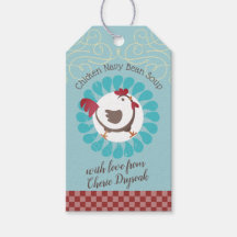 Sopa em uma receita de etiqueta de presente na jar