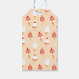 Etiqueta Para Presente Sorvete Cone Com Sprinkles E Cereja No Topo