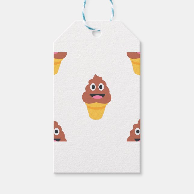 Etiqueta Para Presente sorvete cone poo emoji (Frente)