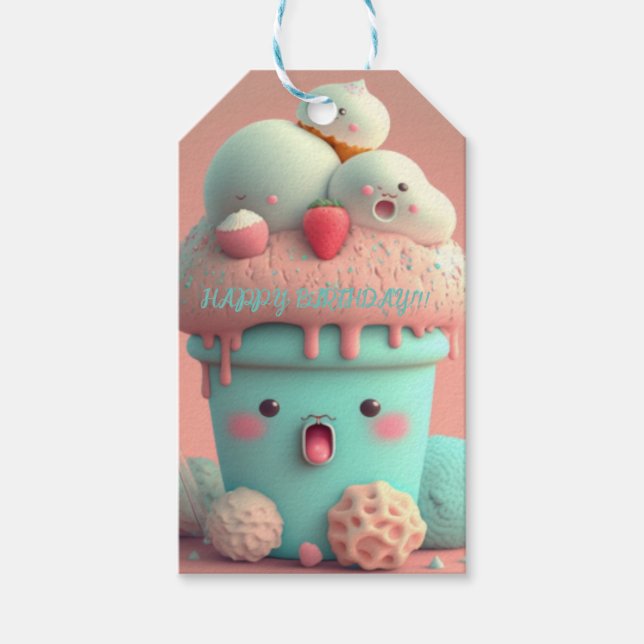 Etiqueta Para Presente Sorvete Kawaii (Frente)