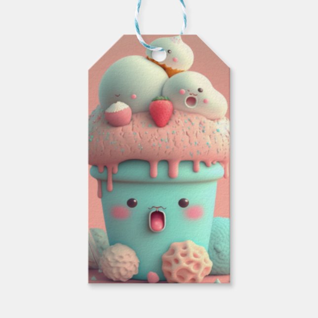 Etiqueta Para Presente Sorvete Kawaii (Frente)