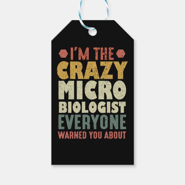 Etiqueta Para Presente Sou o Microbiólogo Louco. Todos avisaram você. (Frente)