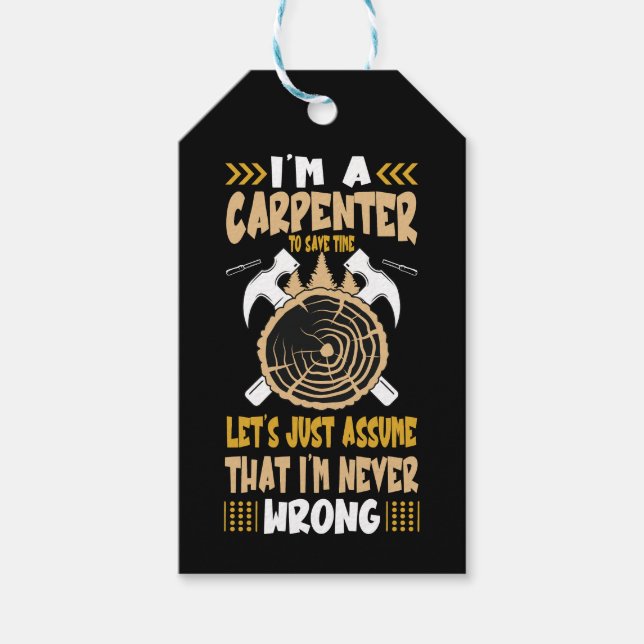 Etiqueta Para Presente Sou um carpinteiro (Frente)