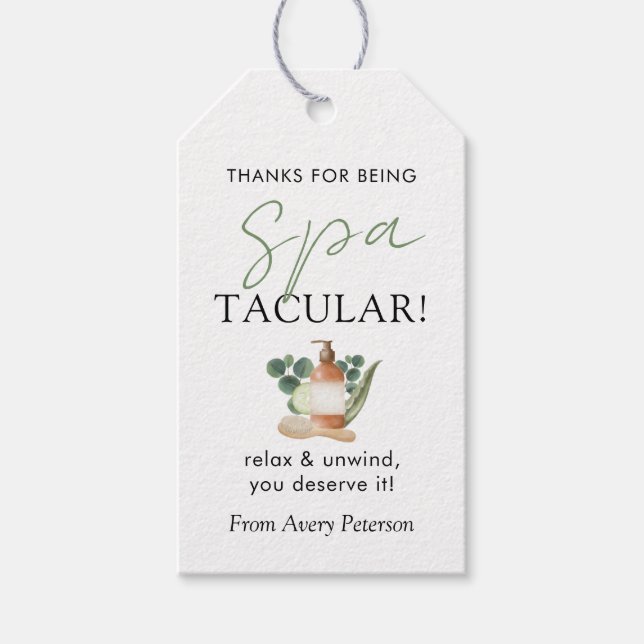Etiqueta Para Presente Spa-Tacular Dia dos Professores Spa (Frente)