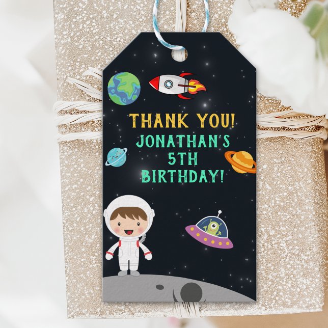 Etiqueta Para Presente Space Astronaut Birthday Gift - Customizable" (Criador carregado)