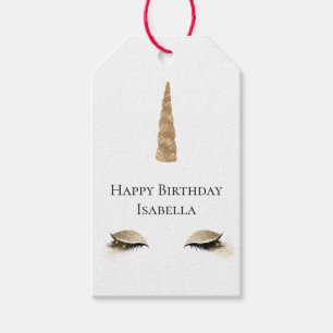 Etiqueta Para Presente Sparkle Dourada Glam Unicorn