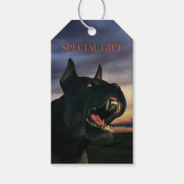 Etiqueta Para Presente Special Gift. Big, black dog