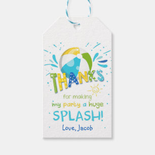Etiqueta Para Presente Splash Splash Piscina Party Bash Obrigado