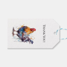 Etiqueta Para Presente Splendor de Barnyard: Aquarela Hen, personalizada
