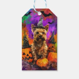 Etiqueta Para Presente Spookin Cairn Terrier Dog Halloween Witch Pumpkin