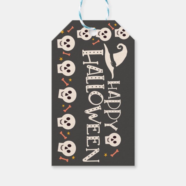 Etiqueta Para Presente Spooky Halloween ghosts, and bats (Frente)