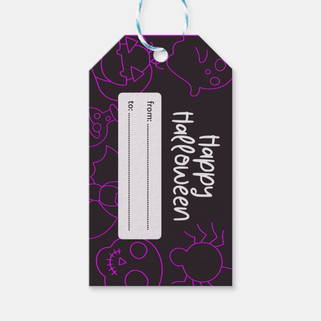 Etiqueta Para Presente Spooky Halloween Treat Label (Frente)