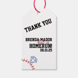 Etiqueta Para Presente Sports Beisebol Rebatida Glitter Festa de Noivado 