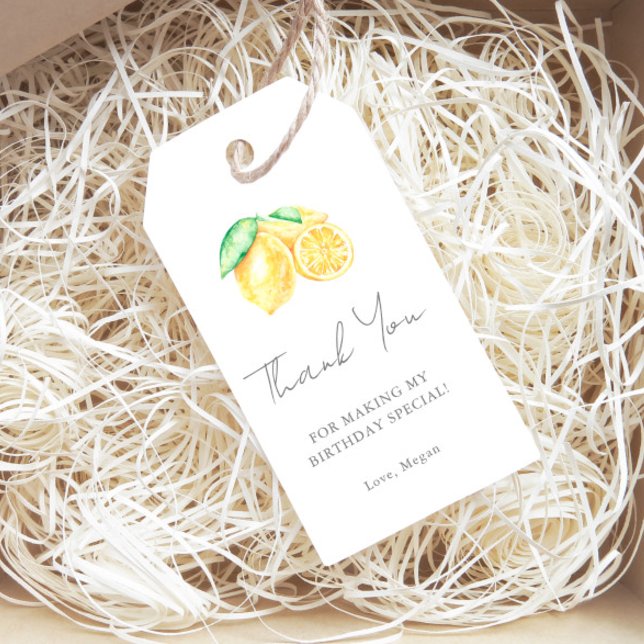 Etiqueta Para Presente Squeeze Lemon Citrus Baby Primeiro Aniversário Obr (Criador carregado)