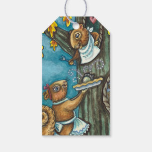 ETIQUETA PARA PRESENTE SQUIRRELS E OBRIGAÇÃO DE OWL, PEDAÇO DE ACORNA HOM