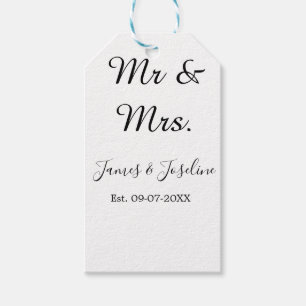 Etiqueta Para Presente Sr. e Sra. adicione o nome est. Casal de casamento