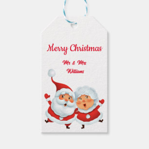 Etiqueta Para Presente Sr. e Sra. santa claus Gift