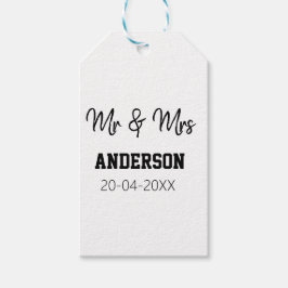 Etiqueta Para Presente Sr & Sra adicionar sobrenome data ano casamento fa