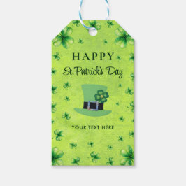Etiqueta Para Presente St. Patrick’s Day Watercolor Shamrock on green