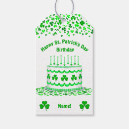 Etiqueta Para Presente St Patrick's Day Birthday Cake Custom Candles