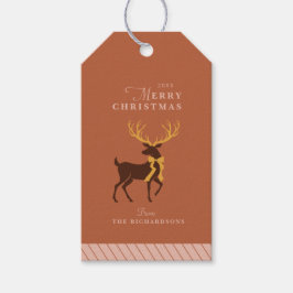 Etiqueta Para Presente Stag Reindeer - Etiqueta de presente de Natal Pers