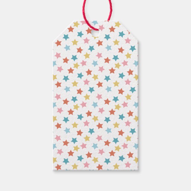 Etiqueta Para Presente Star Confetti (Retro) (Frente)