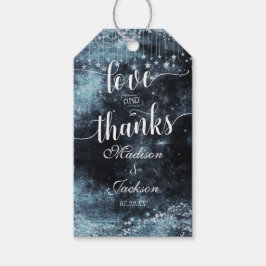 Etiqueta Para Presente Star Struck Watercolor Night Weding Love & Obrigad