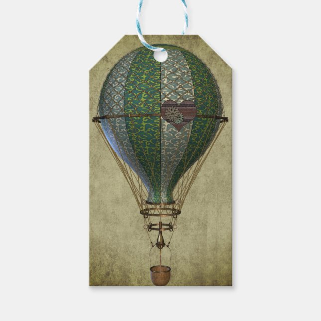 Etiqueta Para Presente Steampunk Balloon II (Frente)