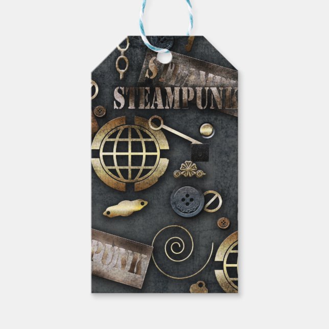 Etiqueta Para Presente Steampunk, raspagem (Frente)