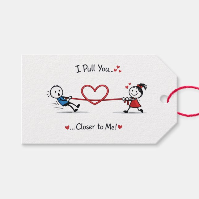 Etiqueta Para Presente Stickman Cabo de Guerra do Amor (Frente (horizontal))