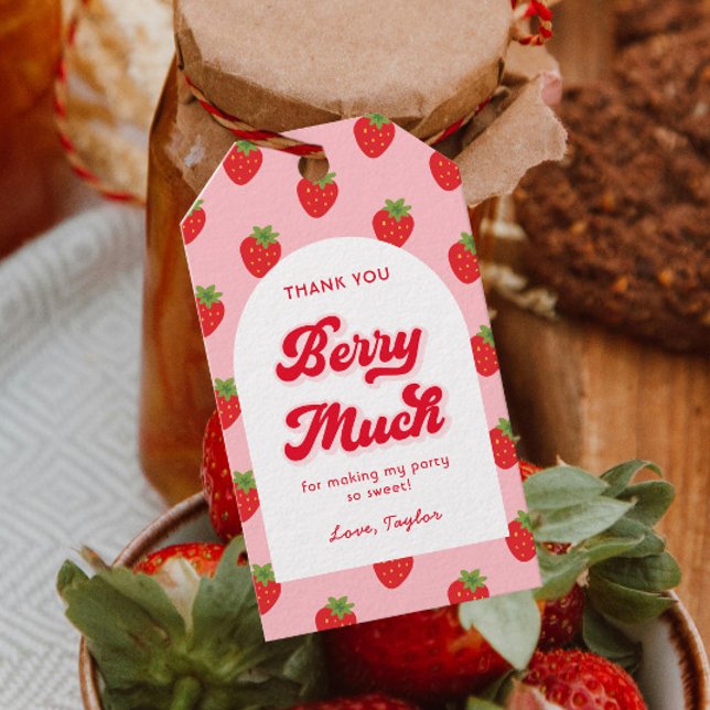 Etiqueta Para Presente Strawberry Birthday Obrigado Favor (Criador carregado)