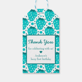 Etiqueta Para Presente Strawberry Boy Primeira Festa de aniversário Obrig