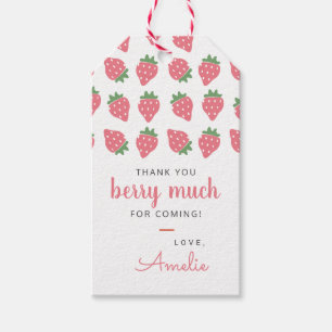 Etiqueta Para Presente Strawberry Favor Tags Birthday Berry Much Sweet