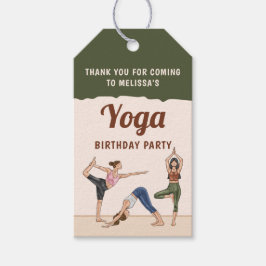 Etiqueta Para Presente Stretching Women Yoga Birthday Party Thank You