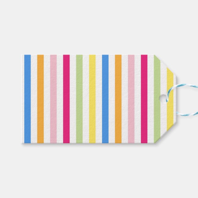 Etiqueta Para Presente Stripes Coloridas (Frente (horizontal))