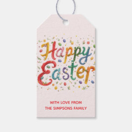 Etiqueta Para Presente Stylish Colorful Floral Happy Easter