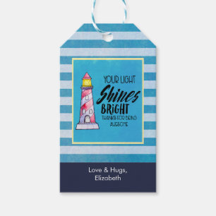 Etiqueta Para Presente Sua Luz Brilha Farol Brilhante Obrigado
