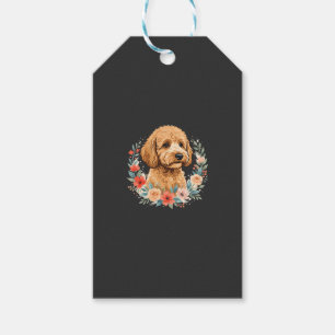 Etiqueta Para Presente Sublimação Redonda de Cachorro Floral