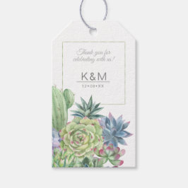 Etiqueta Para Presente Succulents and Sparkle Wedding Green ID515