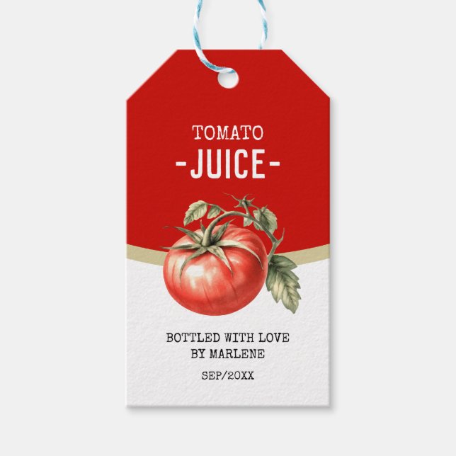 Etiqueta Para Presente Suco de tomate caseiro com tomate vermelho (Frente)